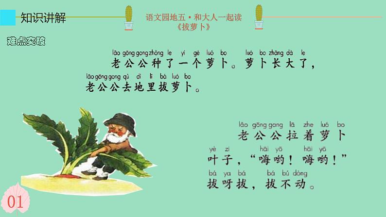 统编版一年级语文上册 语文园地五:和大人一起读拔萝卜 课件(共11张PPT)05