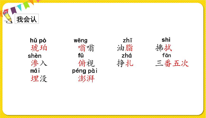 人教部編版（五四制）四年級(jí)下冊(cè)第二單元——5琥珀課件PPT第4頁(yè)