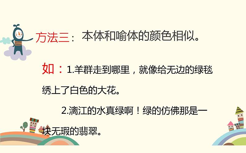 人教版(部编版)小学语文四年级下册 如何写好比喻句 复习课件08