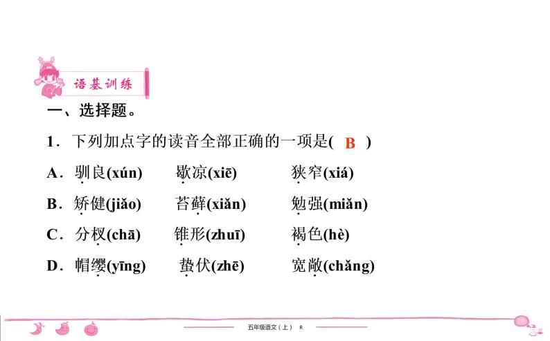 五年级上册部编版语文习题课件  第5单元 17　松　　鼠02