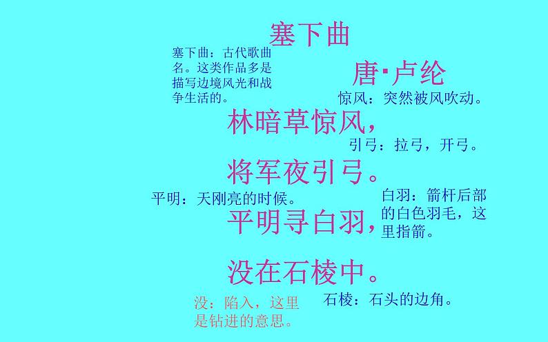 人教版(部编版四五制)小学语文四年级下册 21.古诗三首 塞下曲 课件第6页