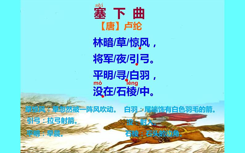 人教版(部编版四五制)小学语文四年级下册 21.古诗三首 塞下曲 课件第7页
