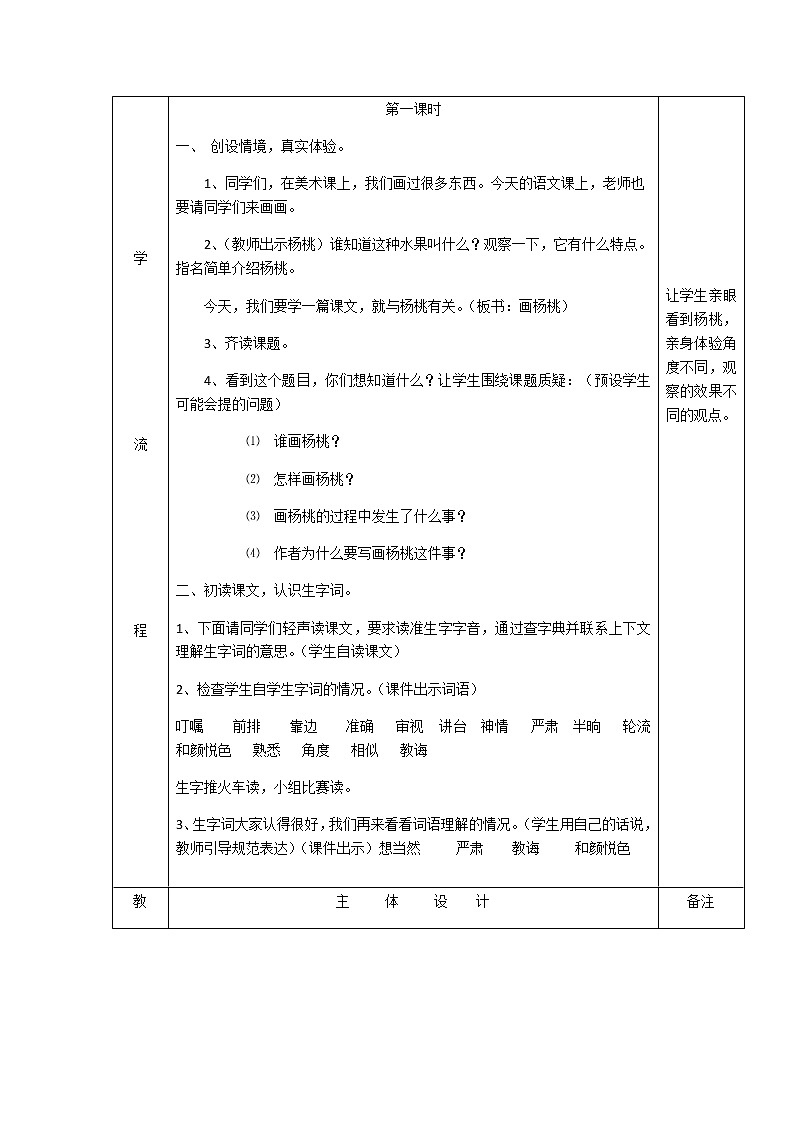 人教版(部编版四五制)小学语文二年级下册 13.画杨桃 教案02