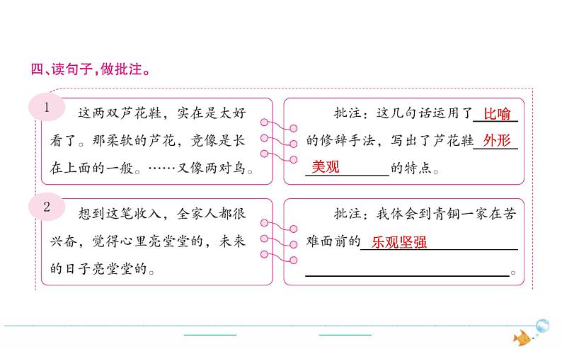 4年级语文下R 第六单元 21 芦花鞋作业课件第3页