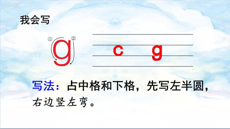 部编版语文一年级上册汉语拼音5 《ɡ k h》课件PPT07