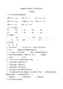 人教部編版五年級下冊梅花魂同步測試題