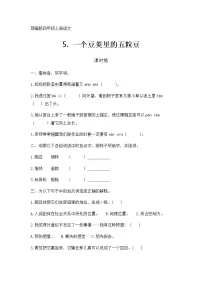 小学语文5 一个豆荚里的五粒豆综合训练题