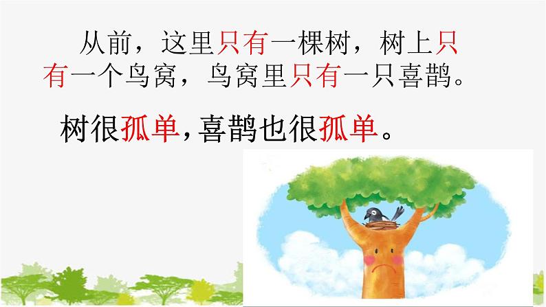 部编版小学语文一年级《课文6:树和喜鹊》 课件第7页