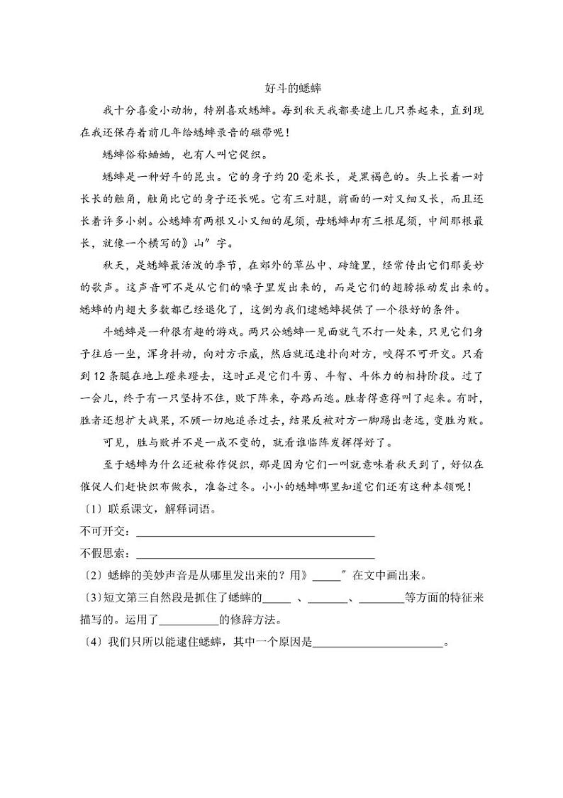 部编版语文五年级上册5-8单元精准测试附答案第3页