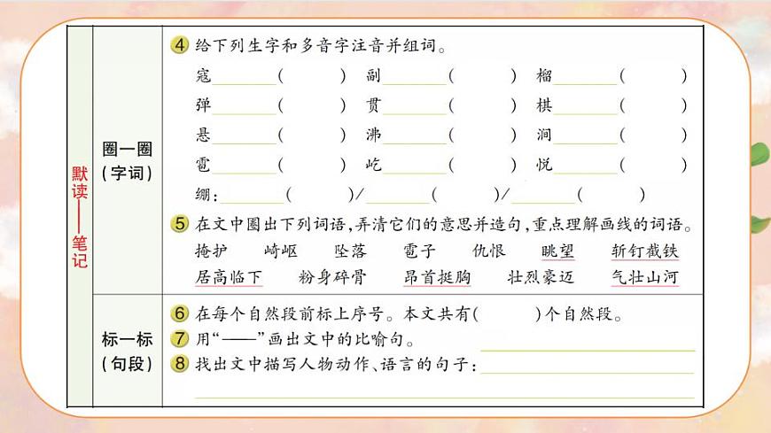 6 狼牙山五壯士 導學案課件第3頁
