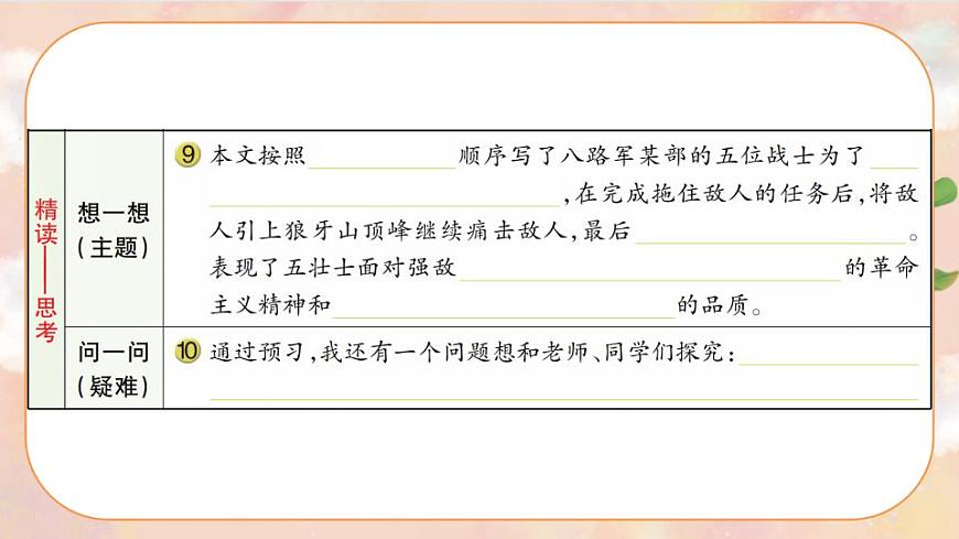 6 狼牙山五壯士 導學案課件第4頁