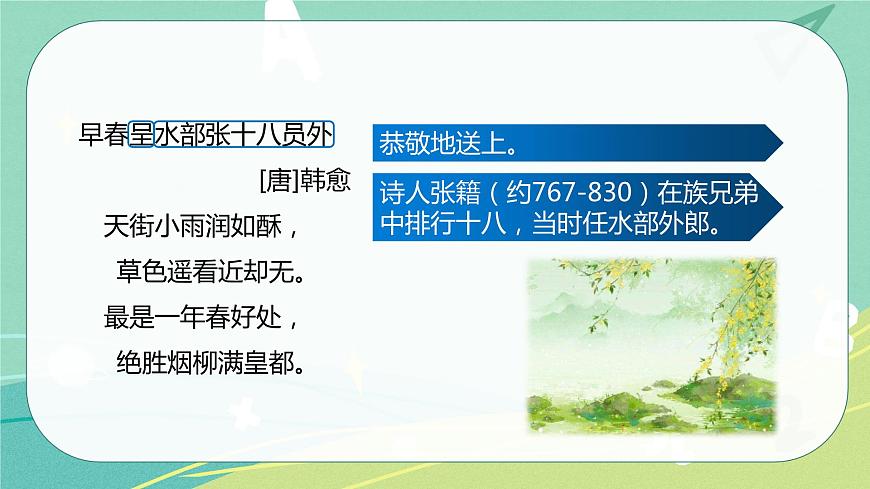 古詩(shī)詞誦讀4早春呈水部張十八員外課件PPT第5頁(yè)