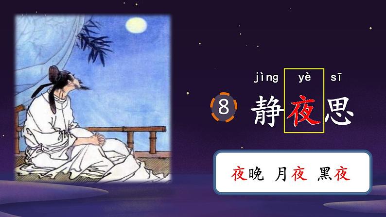 部编版小学语文一年级下册课文8静夜思课件(63张)第8页