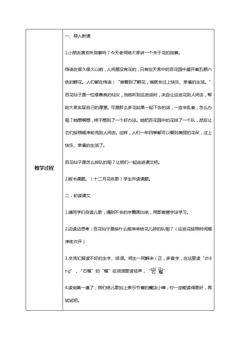 我爱阅读:十二月花名歌(一课时) 课件+教案+视频02