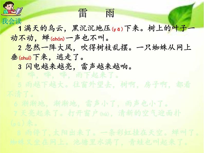 小学语文人教课标版(部编)二年级下册6雷雨3课件第4页