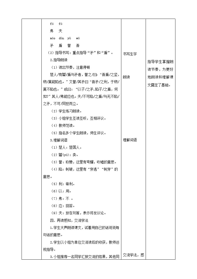 部编版五年级语文下册-15.《自相矛盾》教案03