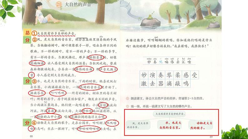 小学语文人教课标版(部编)三年级上册《大自然的声音》第一课时教学 课件第6页