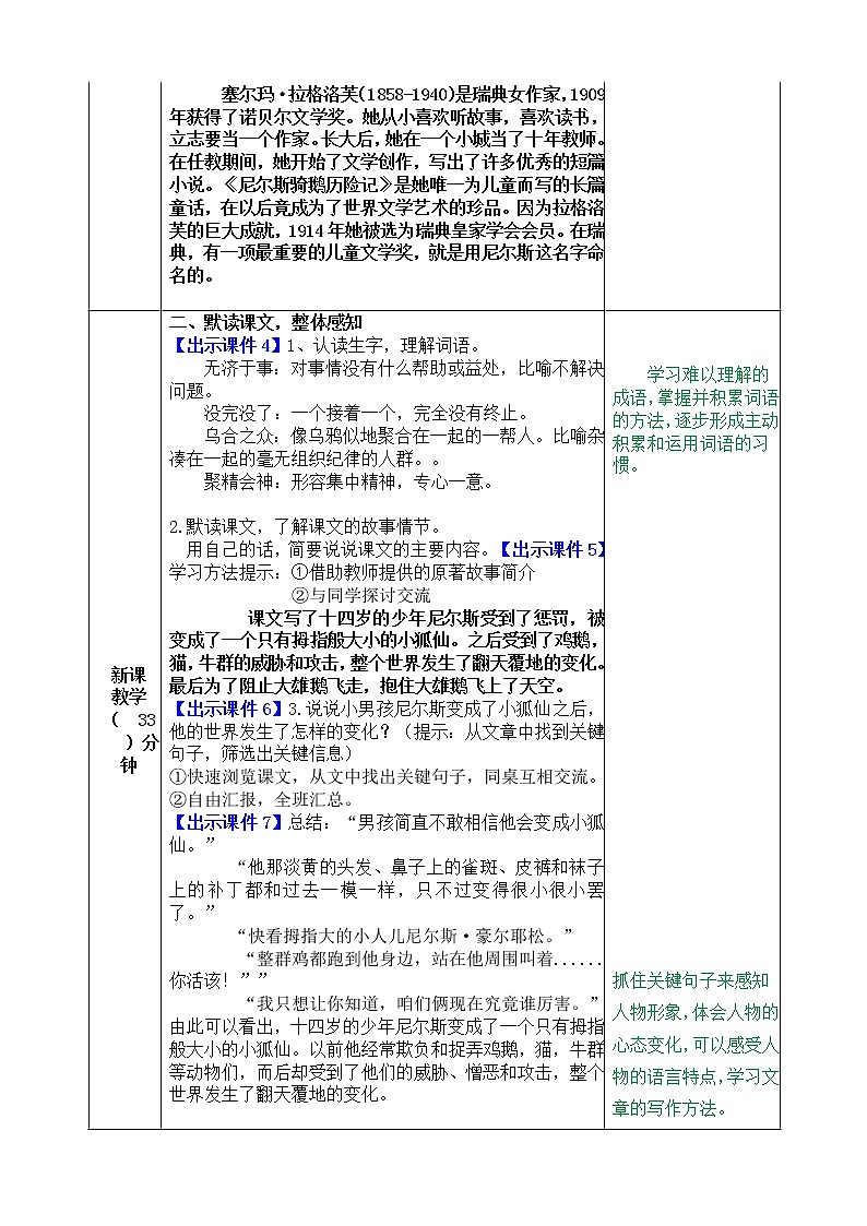 小学语文人教部编版 六年级下册 第二单元骑鹅旅行记(节选)教案02