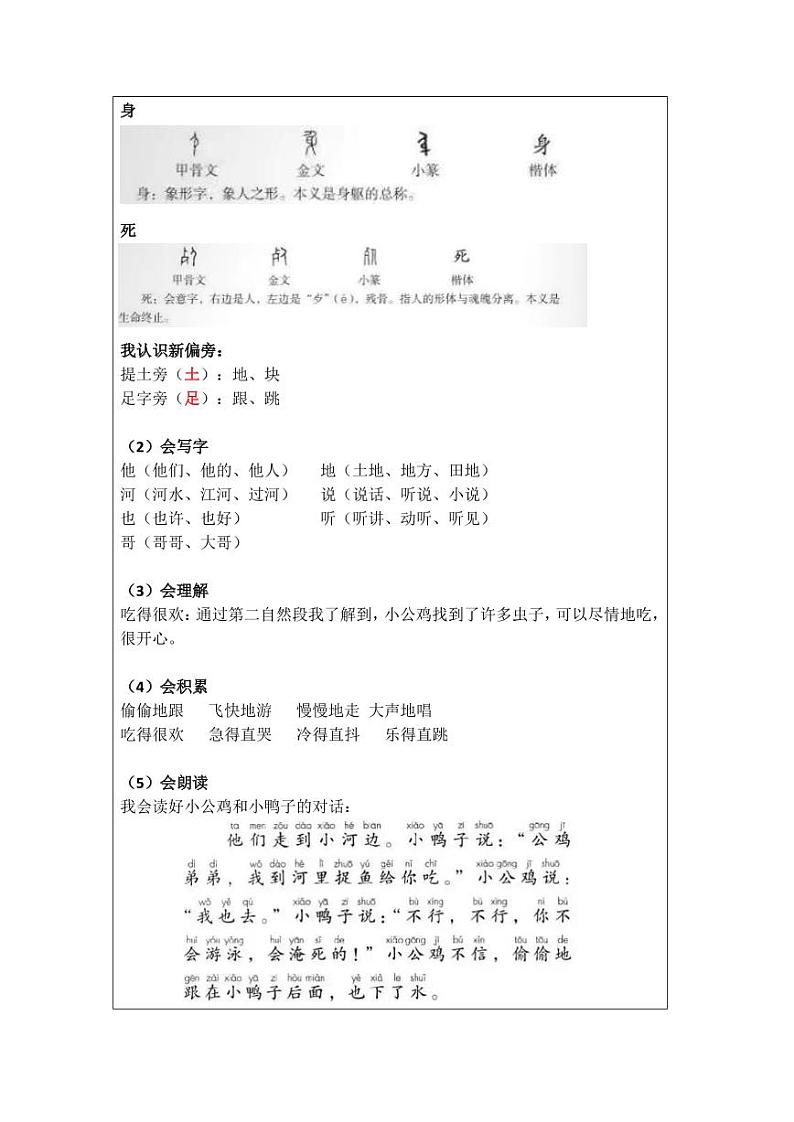 部编版小学语文一年级·下册 第三单元 知识点第2页