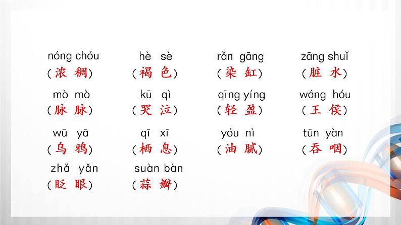 人教版统编教材六年级语文下册(第一单元)复习课件第8页