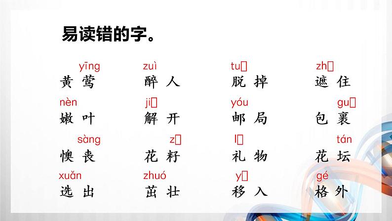 人教版统编教材二年级语文下册(第一单元)复习课件第4页