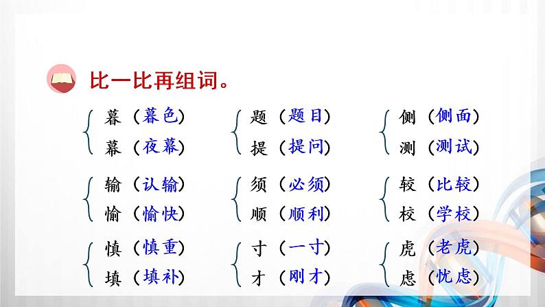 人教版统编教材四年级语文上册(第三单元)复习课件第8页