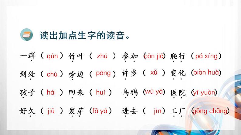 人教版统编教材一年级语文上册(第八单元)复习课件第3页