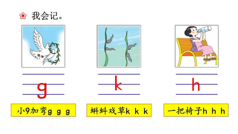 部编版语文一年级上册汉语拼音《g-k-h》　课件04