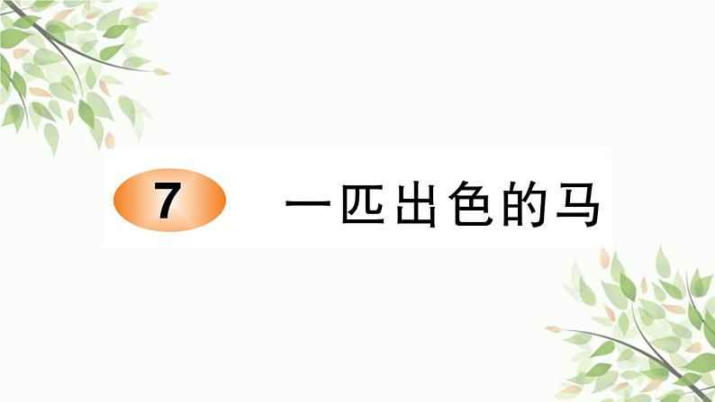 7 一匹出色的马- 习题课件(11张)01