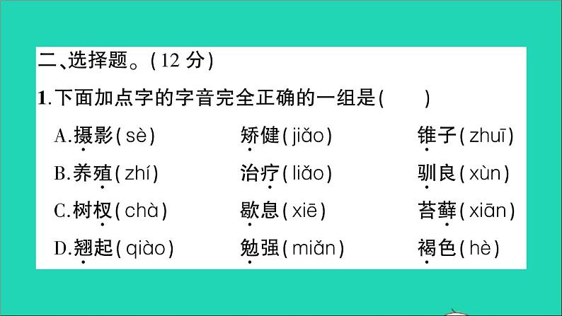 广东地区五年级语文上册第五单元测试课件新人教版第3页