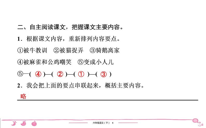2020-2021学年六年级下册人教版语文习题课件 第2单元 6 骑鹅旅行记(节选)第5页