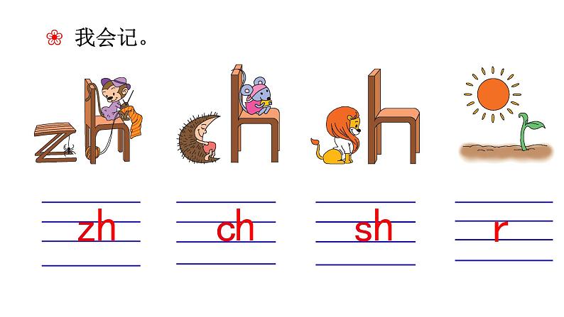 部编版语文一年级上册汉语拼音《zh-ch-sh-r》 课件第6页