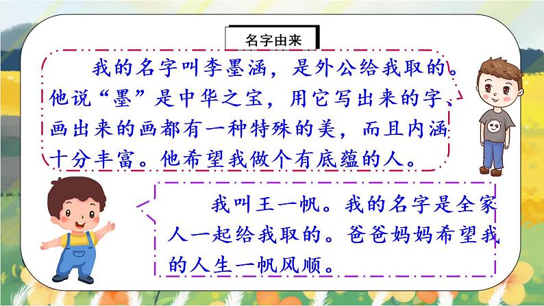 部编版语文三年级上册 口语交际:名字里的故事 课件PPT+教案06