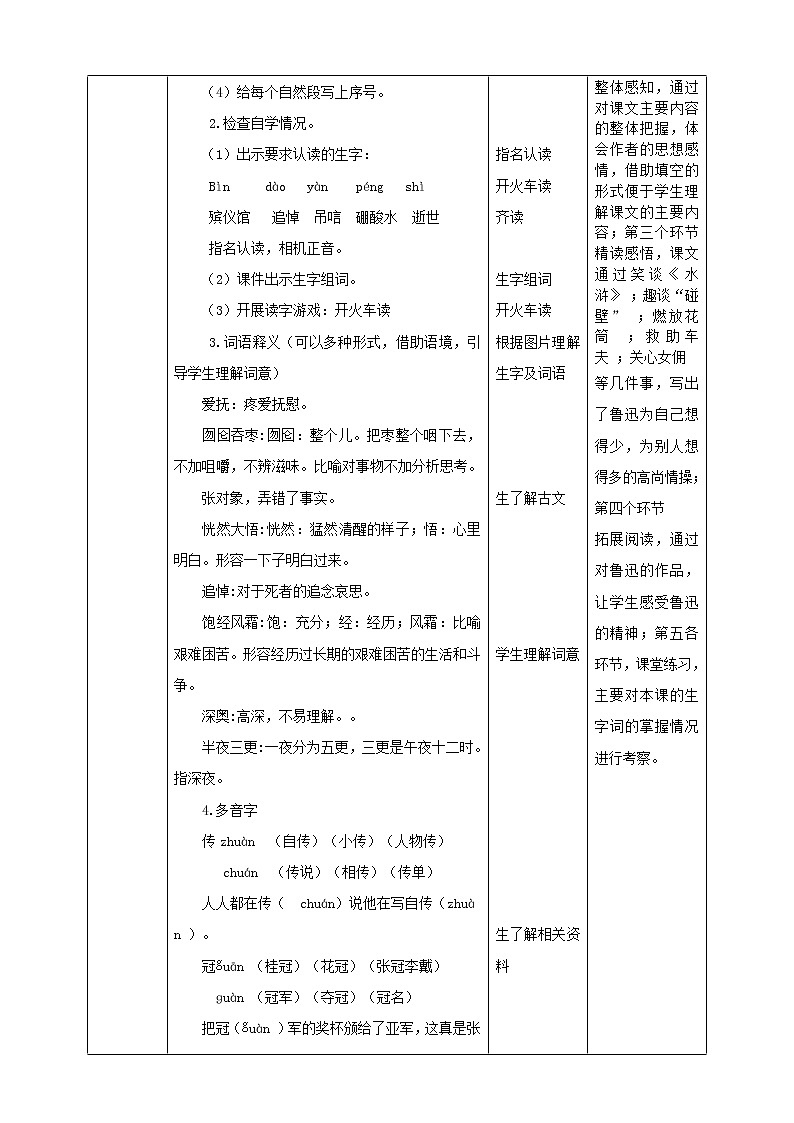 小学语文六年级上册《我的伯父鲁迅先生》教学设计第2页