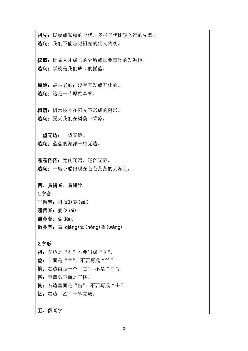 部編版小學(xué)語文二年級·下冊  課文7 知識點(diǎn)第2頁