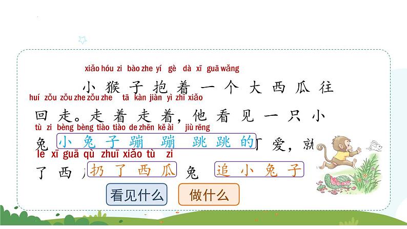 部编版小学语文一年级下册18小猴子下山(课件)07