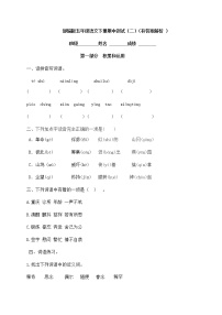 部编版五年级下册语文 期中测试（二）（含答案含解析）