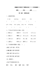 部编版五年级下册语文 期中测试（二）（含答案含解析）