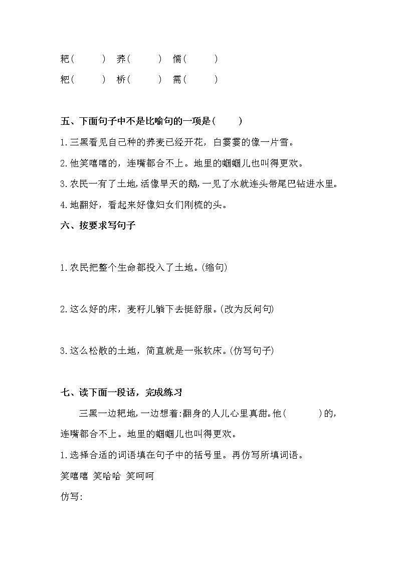 六年级上册《三黑和土地》课件PPT+教案+练习(含音视频素材)02