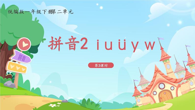 一年级上册语文部编版一年级上册语文部编版02 教学课件_i u ü y w(第3课时)第1页