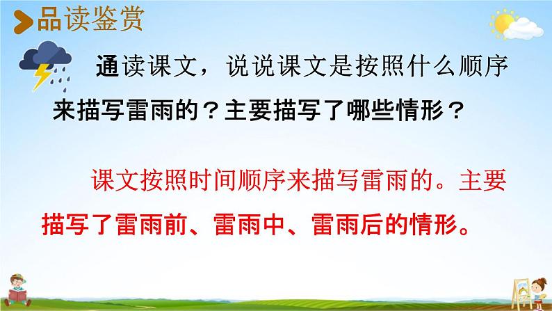 人教统编版二年级语文下册《16 雷雨 第2课时》教学课件PPT小学公开课第3页