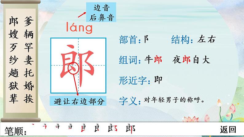 部编语文五年级上册10 牛郎织女(一)生字笔顺课件03