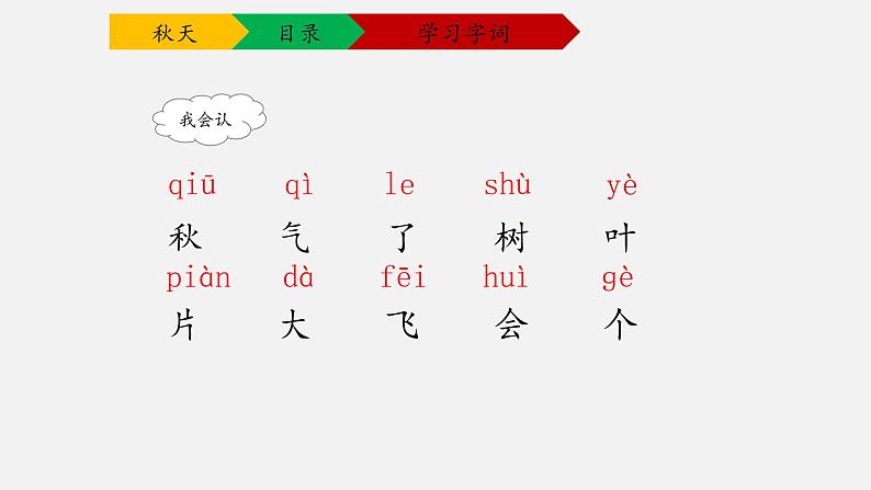 人教部编版语文一年级上册1.秋天 课件第4页