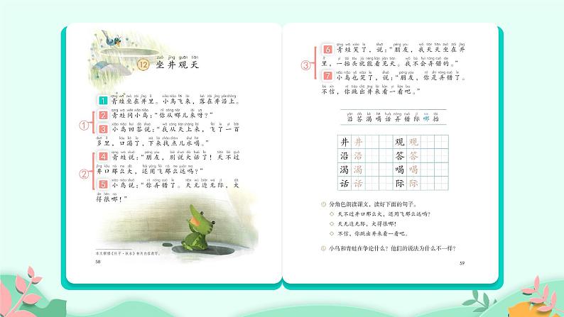 人教部编版语文二年级上册课文(四)12.坐井观天 课件第4页