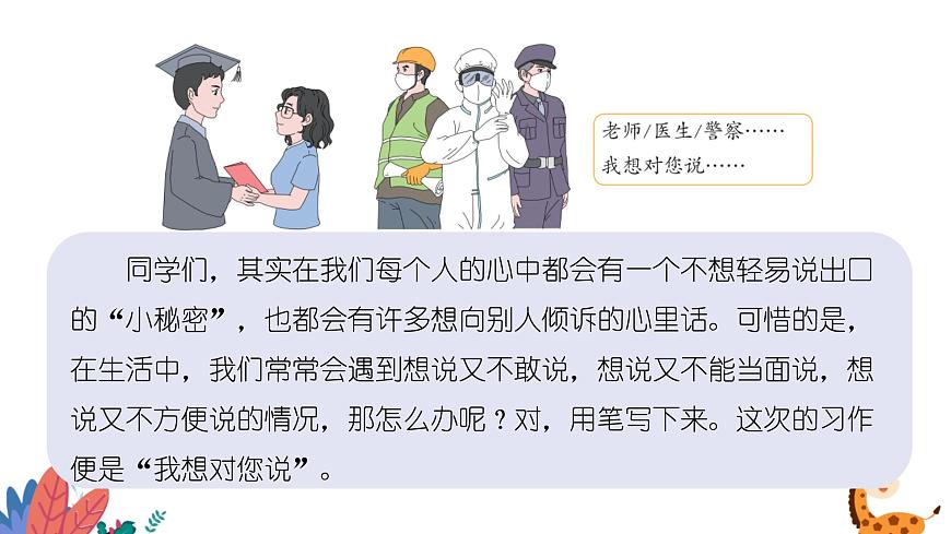 部編版語(yǔ)文五年級(jí)上冊(cè)  習(xí)作六：我想對(duì)您說  課件PPT第4頁(yè)