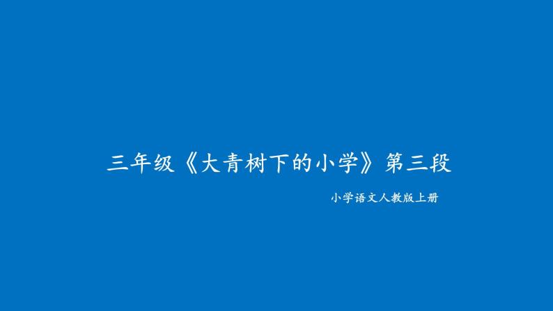 三年级上册语文教学课件-1.大青树下的小学14-部编版(共14张PPT)01