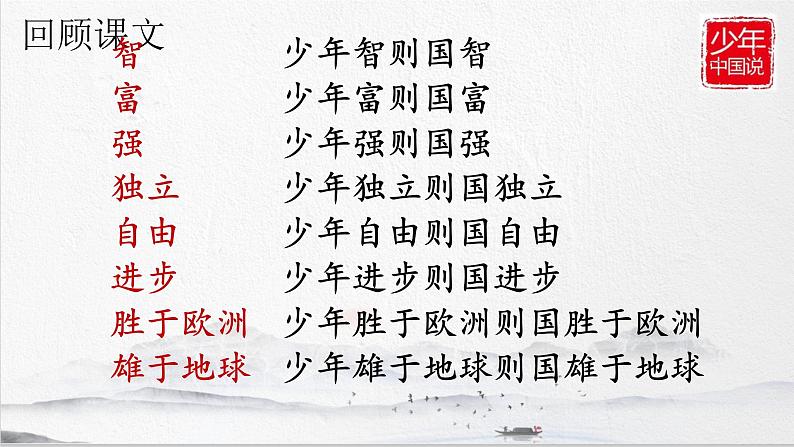 人教部编版语文五年级上册13.少年中国说(节选) 课件02