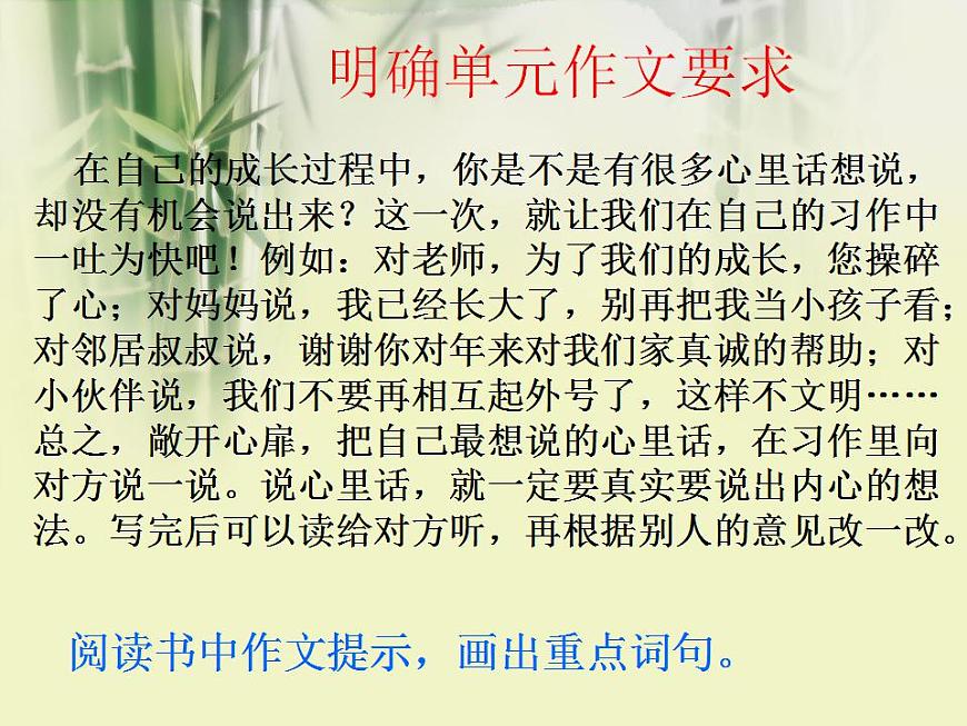 部編版五年級(jí)語文上冊(cè)--習(xí)作：我想對(duì)您-課件2第2頁