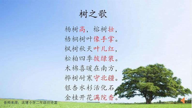 小学语文 部编版 二年级 14《树之歌》(第二课时) 课件第4页