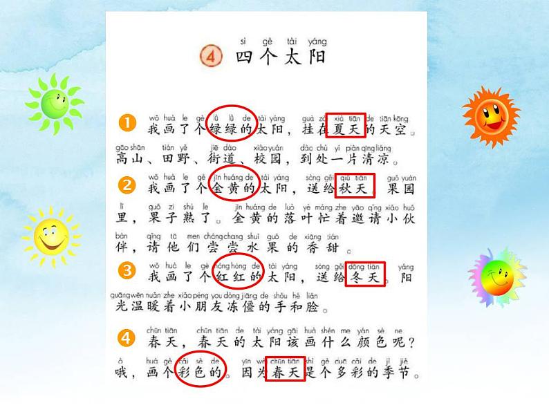 4《四个太阳 》(课件)部编版一年级语文下册第5页